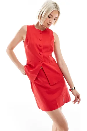 New Look Co-ord longline linen waistcoat in