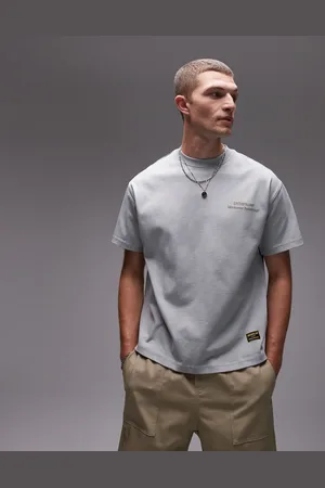 Caterpillar WWR boxy heavyweight washed t-shirt in stone
