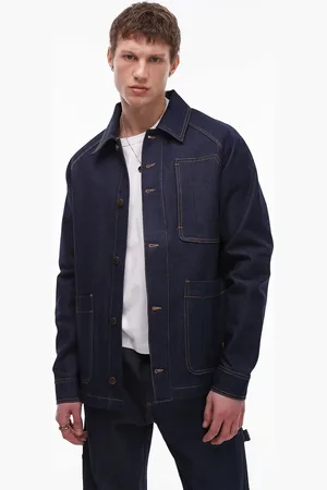 Caterpillar WWR co-ord raw denim chore jacket in washed