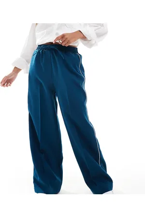 ASOS ASOS DESIGN Petite tailored pull on trouser with piping in teal