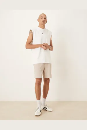 ASOS Oversized waffle shorts in beige