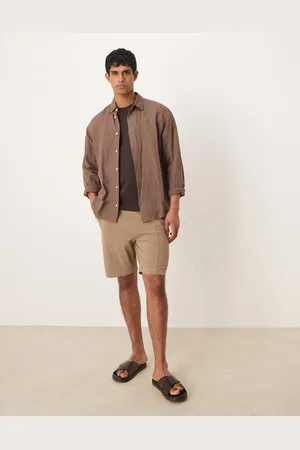 ASOS Slim pique short in khaki
