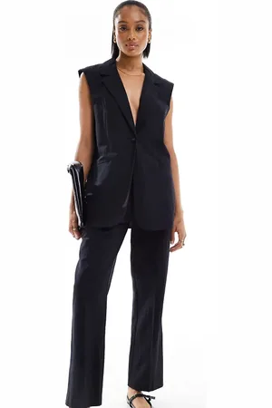 ASOS ASOS DESIGN Tall tailored belted trouser with linen in