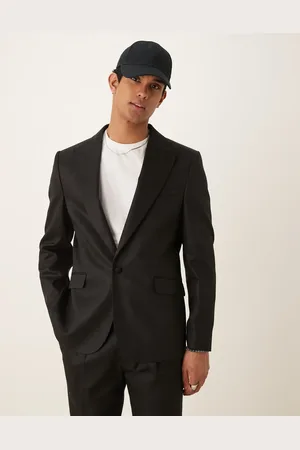 ASOS Slim suit jacket with linen in shine