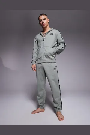 EA7 Armani cuffed joggers co-ord with logo tape detail in sage