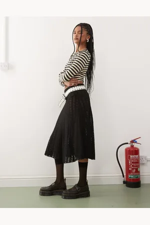 COLLUSION Lace midi skirt in