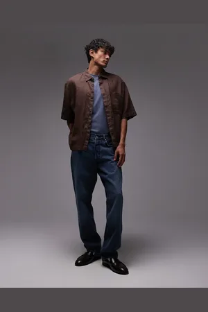 ARKET Mist low rise baggy wide leg jeans in light aged wash