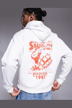 ASOS Oversized hoodie with Mango prints in