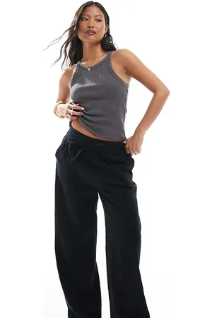 ONLY Wide leg linen look trousers in