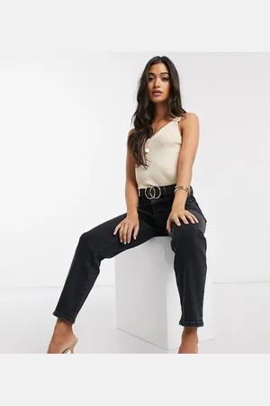Stradivarius Petite slim mom jean with stretch in