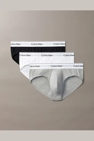 Calvin Klein Icon Cotton Stretch 3 pack hip briefs in white grey black