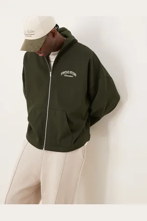 ASOS Extreme oversized hoodie with chest and back embroidery in dark
