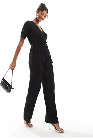 VERO MODA Plisse wrap front jumpsuit in