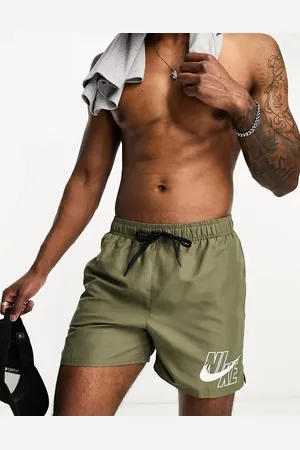 Nike Nike Volley 5 inch large logo swim shorts in khaki