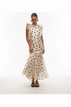 & OTHER STORIES & maxi dress with ruffle edging and low back in spot print
