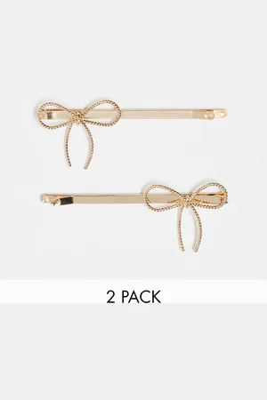 ASOS Pack of 2 hair clips with bow design in tone