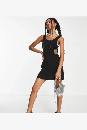 COLLUSION Backless pinafore mini dress in