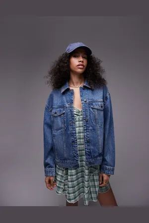 Topshop Denim oversized jacket in mid
