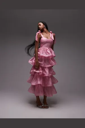 & OTHER STORIES & corset front tiered maxi dress in