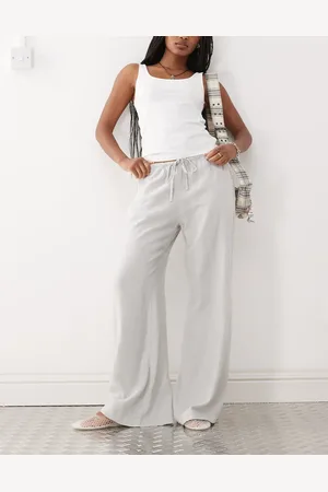 Weekday Linen mix wide leg trousers in