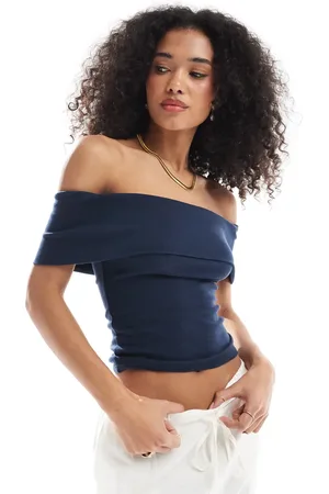 Hollister Off the shoulder short sleeve top in sky