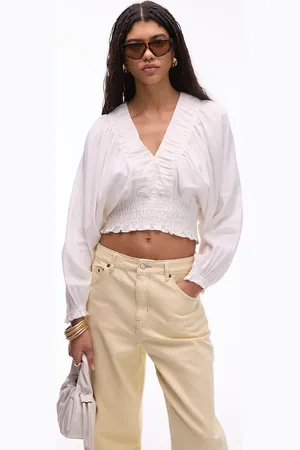 & OTHER STORIES & volume sleeve blouse with smocked neckline and bodice in
