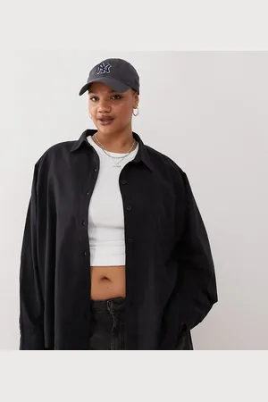 COLLUSION Plus linen blend oversized shirt in