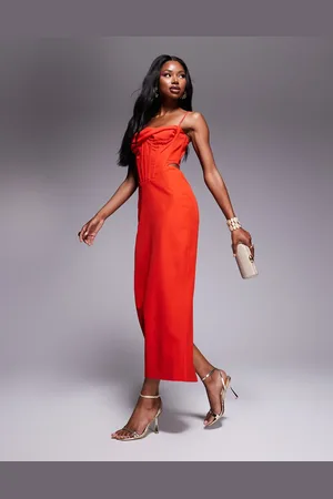 Bardot Corset maxi dress in fire