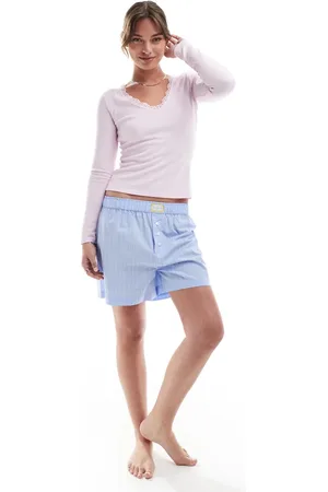 Cotton On Cotton On striped boyfriend boxer sleep shorts in