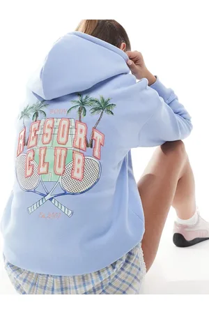 Cotton On Cotton On premium plush hoodie in windsurfer