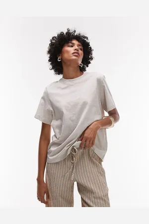 & OTHER STORIES & relaxed shirt sleeve t-shirt in light beige melange