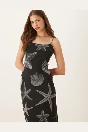 Never Fully Dressed Seashell print mesh cami dress in