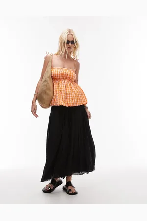 MANGO Ruched top midi skirt
