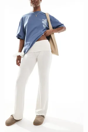 Cotton On Cotton On sleep recovery roll-waist lounge trousers in cream marl