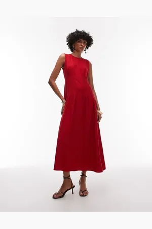 MANGO Corset waist midi dress in