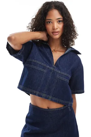 ASOS Denim rugby top in rinse co-ord