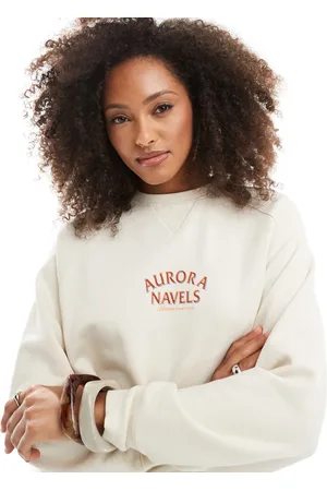 Cotton On Cotton on orange fruit graphic crew neck sweater in coconut