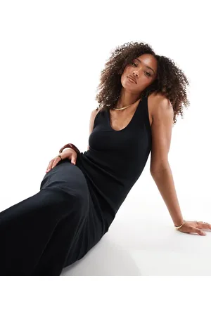 ASOS Sleeveless v-neck rib midaxi dress in