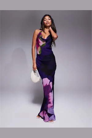 River Island Halterneck floral maxi dress in mid