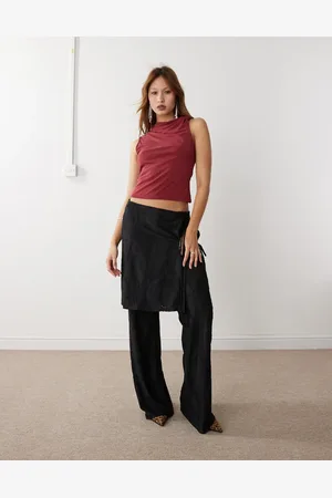 Weekday Naomi mix & match low waist burnout semi sheer trousers in