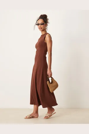 ASOS Cotton sleeveless midi sundress in