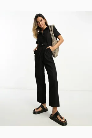 Lola May Belted wide leg jumpsuit in