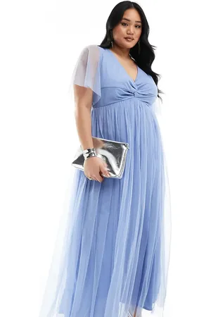 ANAYA Twist tulle maxi dress in soft