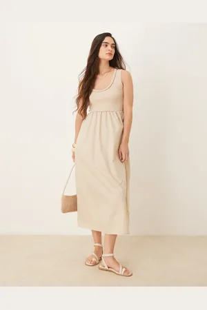 Threadbare Scoop neck maxi dress in taupe