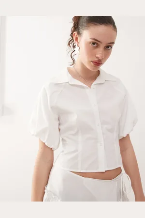 COLLUSION Puff sleeve cinched shirt co-ord in