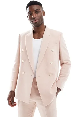 ASOS Double breasted regular suit jacket with wool in light