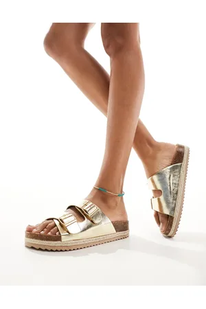 South Beach Double buckle espadrille sandals in