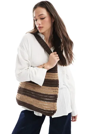 JJXX Knitted beach bag in stripe