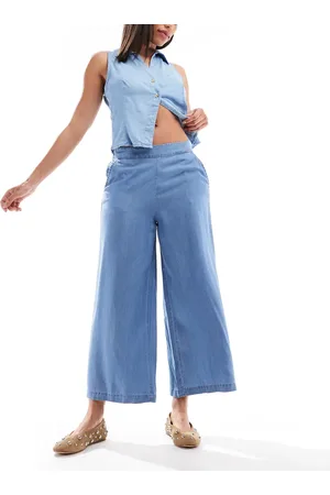 VERO MODA Culotte trousers in medium chambray