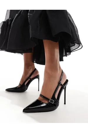 Public Desire Forget Me Not sling back pointed heeled shoes in patent